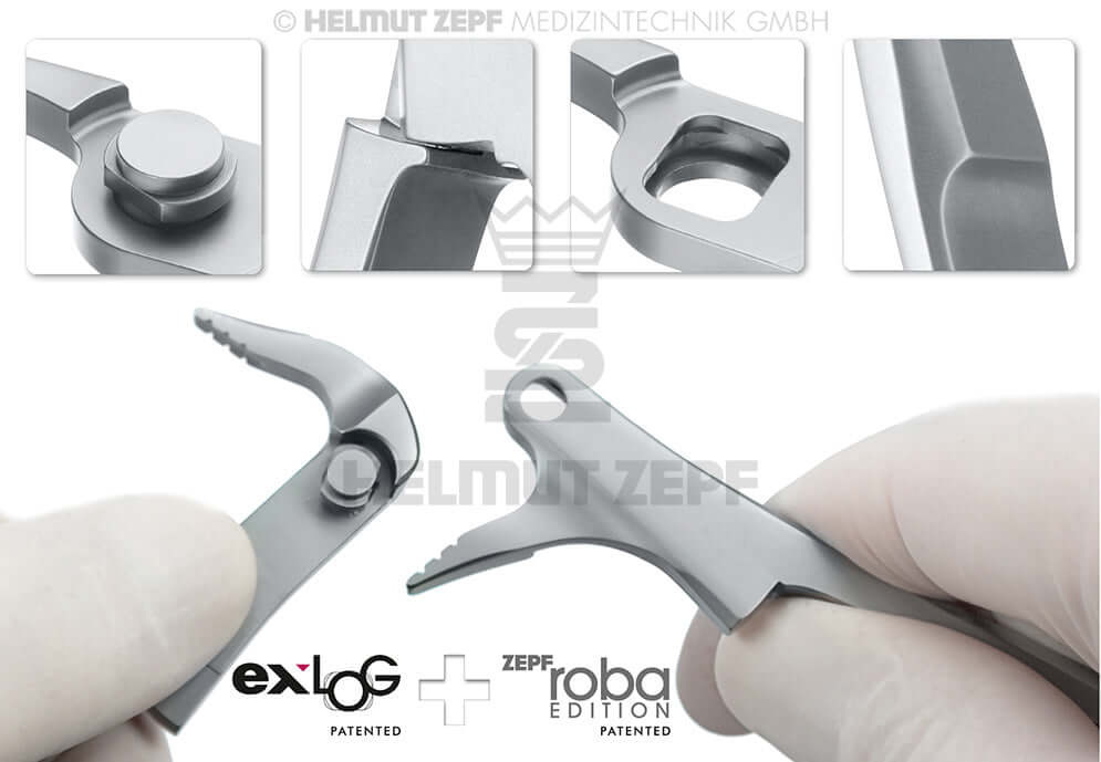 Helmut Zepf exLOG #79A lower wisdom teeth extraction forceps diamond coated with deep parallel grip beaks
