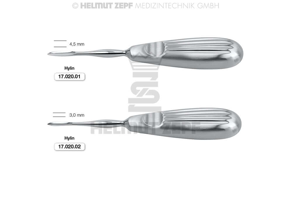 Helmut Zepf Hylin root elevator round tip dental instrument 4.5mm standard handle thumb rest #1 No.17.020.01