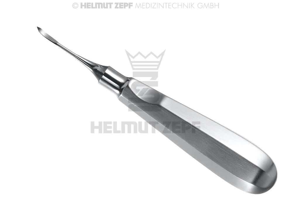 Heidbrink root tip elevator dental instrument #1 Straight 2.5mm tip thumb-rest handle Helmut Zepf 17.052.01