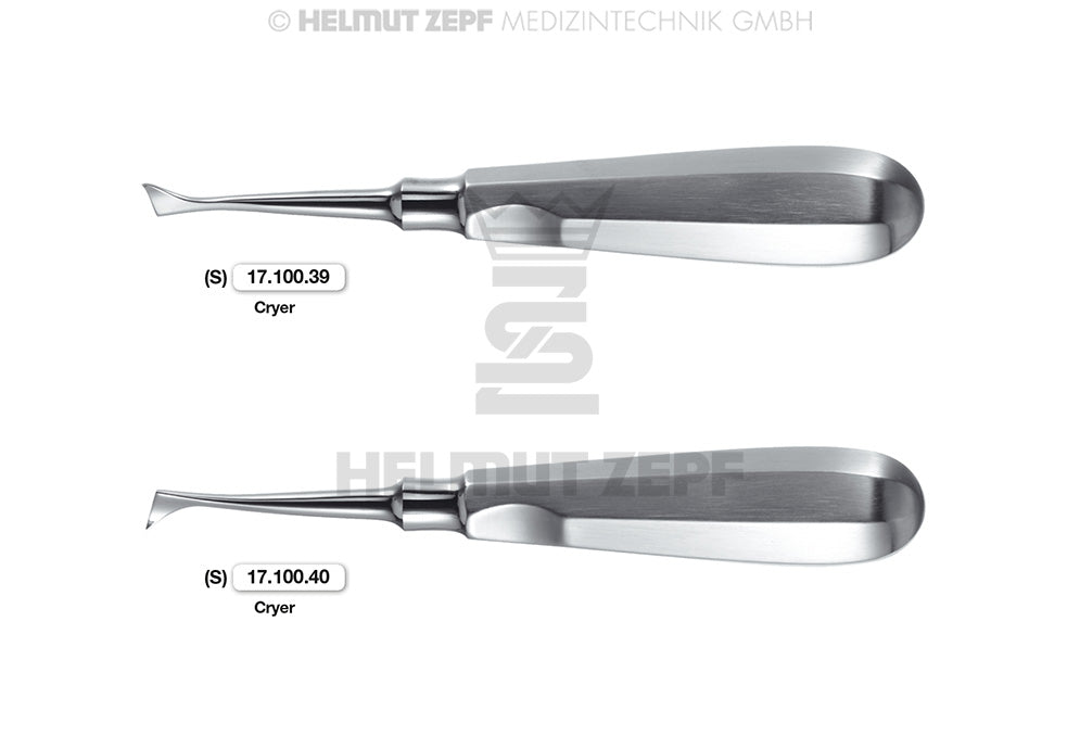 Root Tip Elevator Cryer #39 by Helmut Zepf No.17.100.39, standard handle with thumb rest for dental extractions
