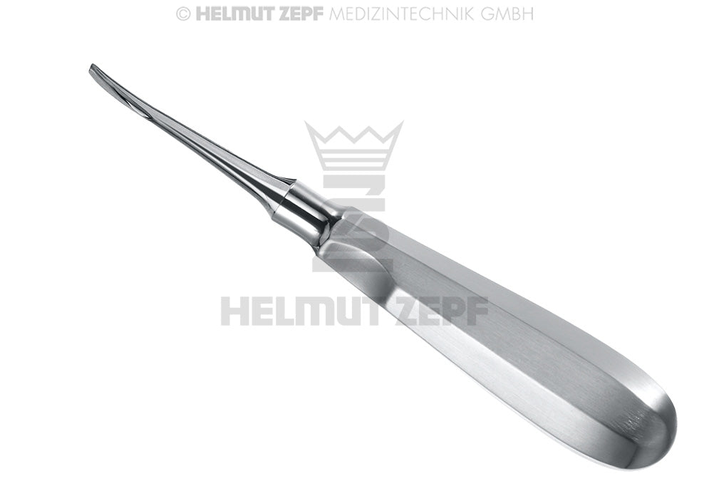 Root Tip Elevator angled flat root elevator dental instrument 3mm #61 Standard Handle Thumb-Rest 160mm Helmut Zepf 17.100.61
