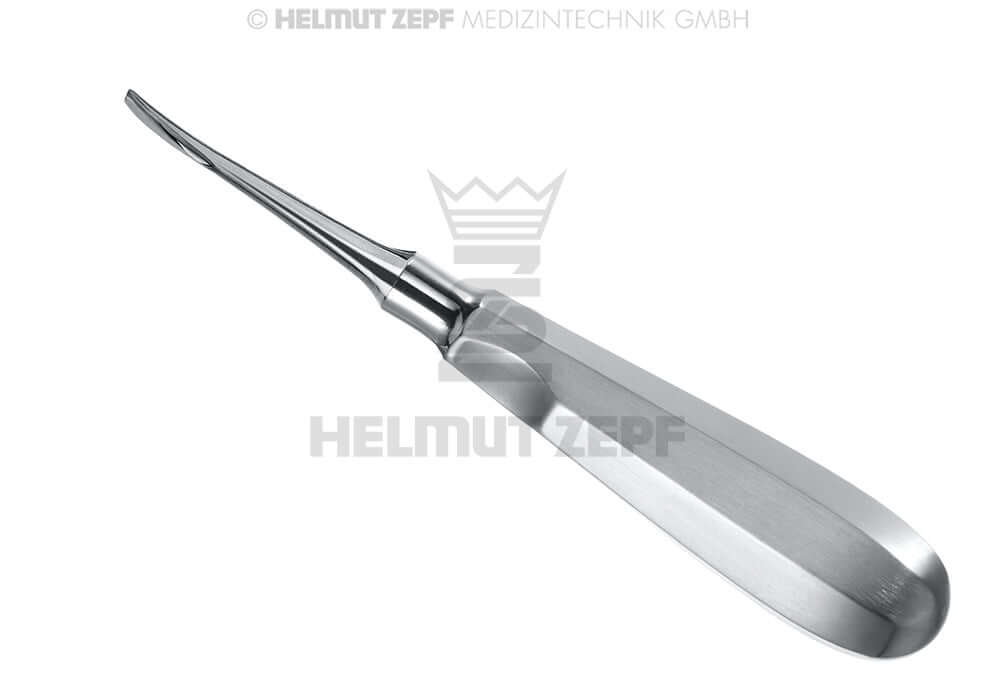Root Tip Elevator angled flat root elevator dental instrument 3mm #61 Standard Handle Thumb-Rest 160mm Helmut Zepf 17.100.61