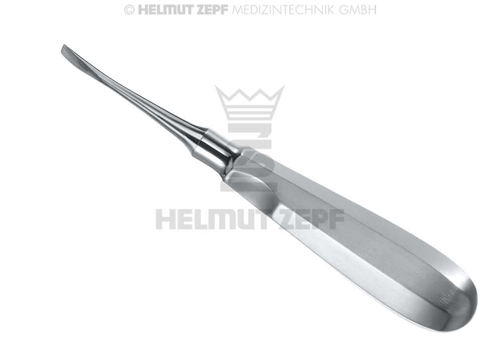 Root Tip Elevator angled root elevator dental instrument #62 4mm flat thumb-rest handle 160mm Helmut Zepf