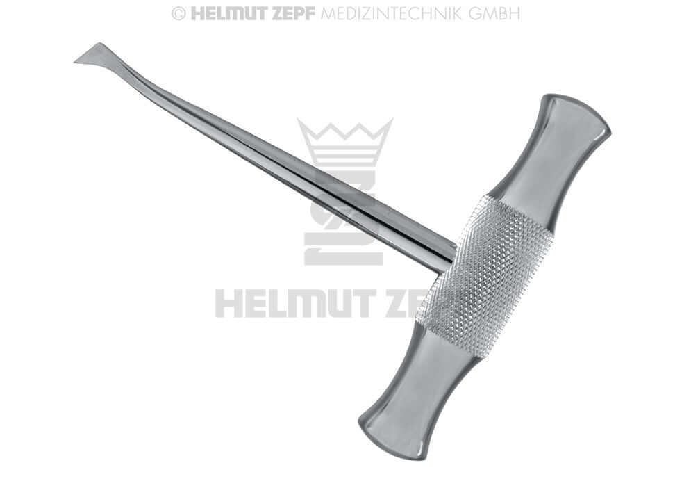 Winter root elevator right dental instrument #11-R by Helmut Zepf, stainless steel with textured grip handle
