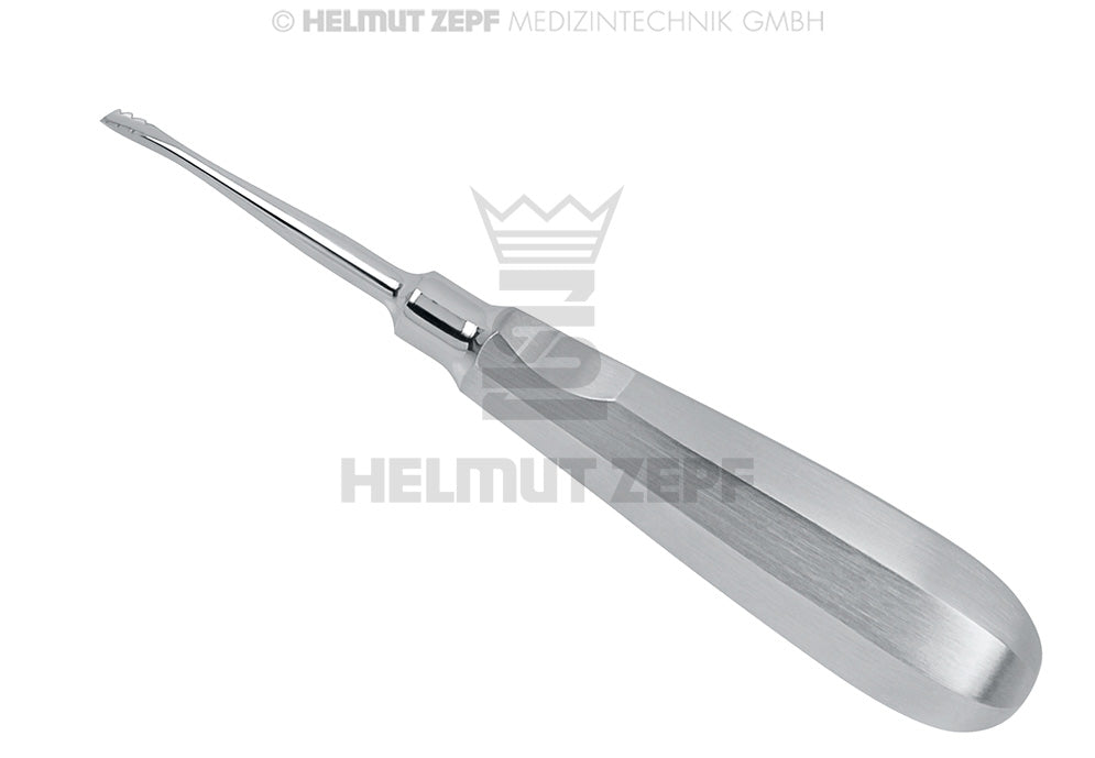 Root Tip Elevator Lindo Levien #LLLC Curved-Up Tip 4.0mm by Helmut Zepf for precise dental extraction