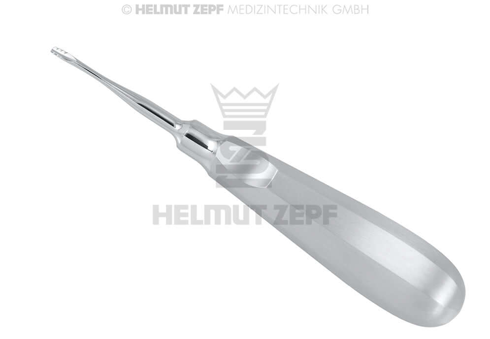 Root Tip Elevator Lindo Levien #LLSC Curved-Up Tip 3.0mm by Helmut Zepf for precise dental root fragment removal
