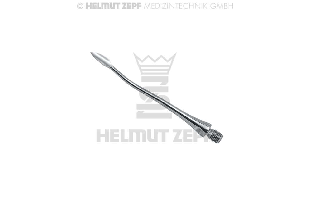 Helmut Zepf approximal desmotome single-ended dental instrument #4 distal bending 3mm M4x0.5mm No.17.418.01