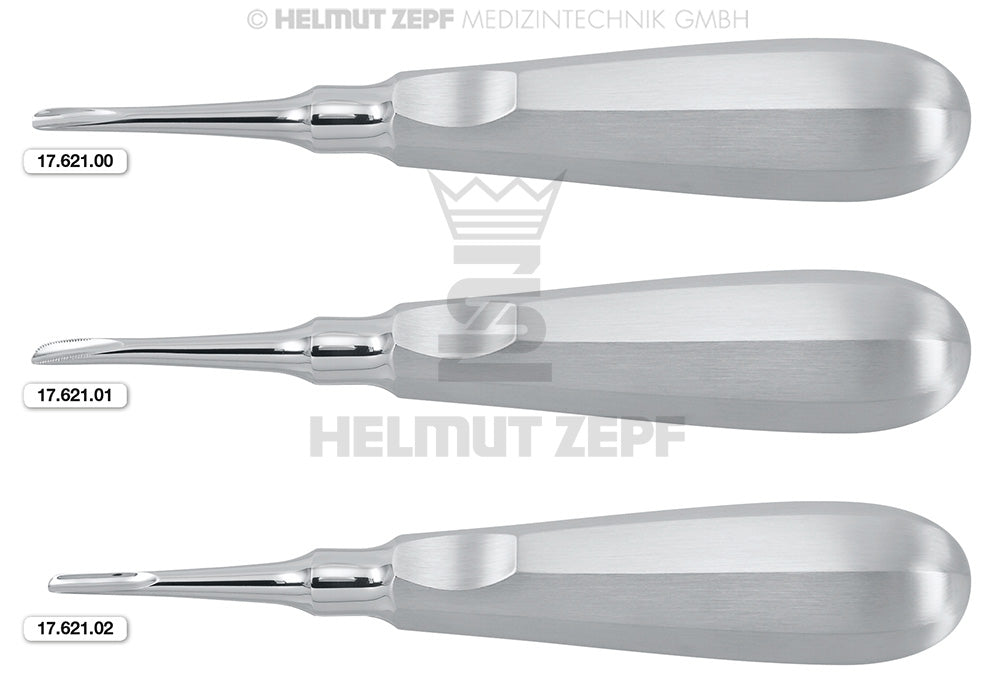 Helmut Zepf Root Tip Elevator No.34C set of 3 sizes (17.621.00, 17.621.01, 17.621.02) stainless steel dental instruments
