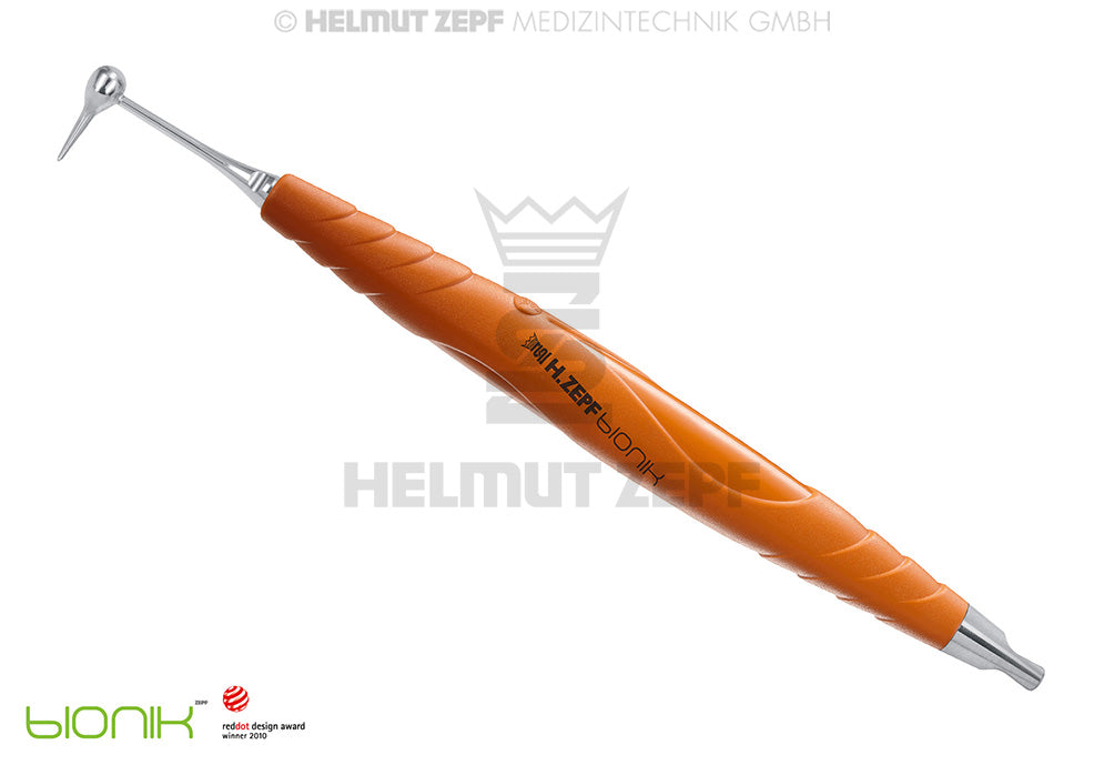 Denture Removal Tool Easy Lifter by Dr. Wietzorke, Helmut Zepf 19.265.02, bIONIK Handle Signal Orange