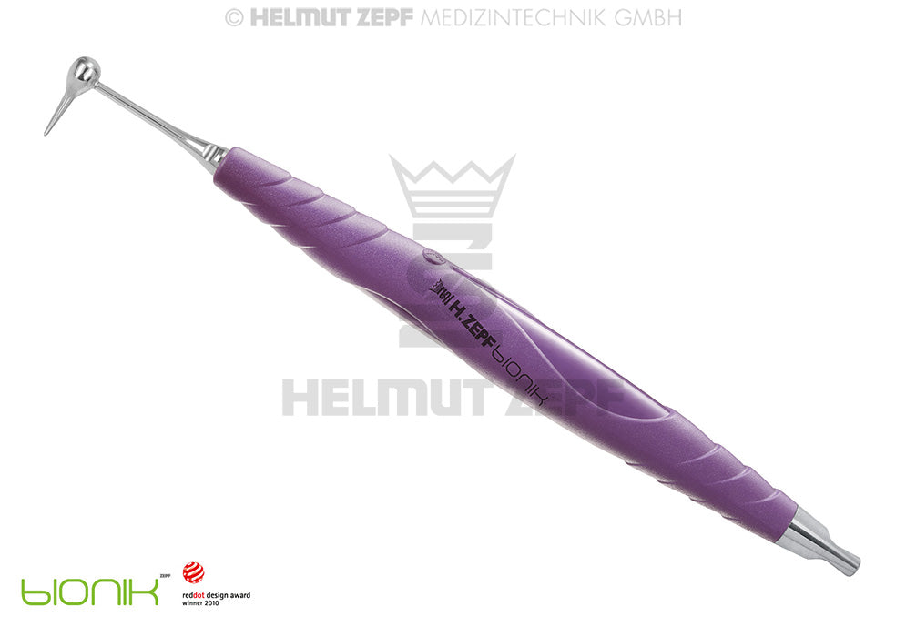 Denture Removal Tool Easy Lifter by Dr. Wietzorke in Signal Purple bIONIK Handle by Helmut Zepf