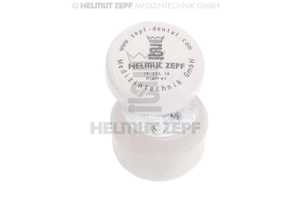 DIATRAC Adhesive Powder for Crown-Tractor 10g in Plastic Container by Helmut Zepf No. 19.274.10