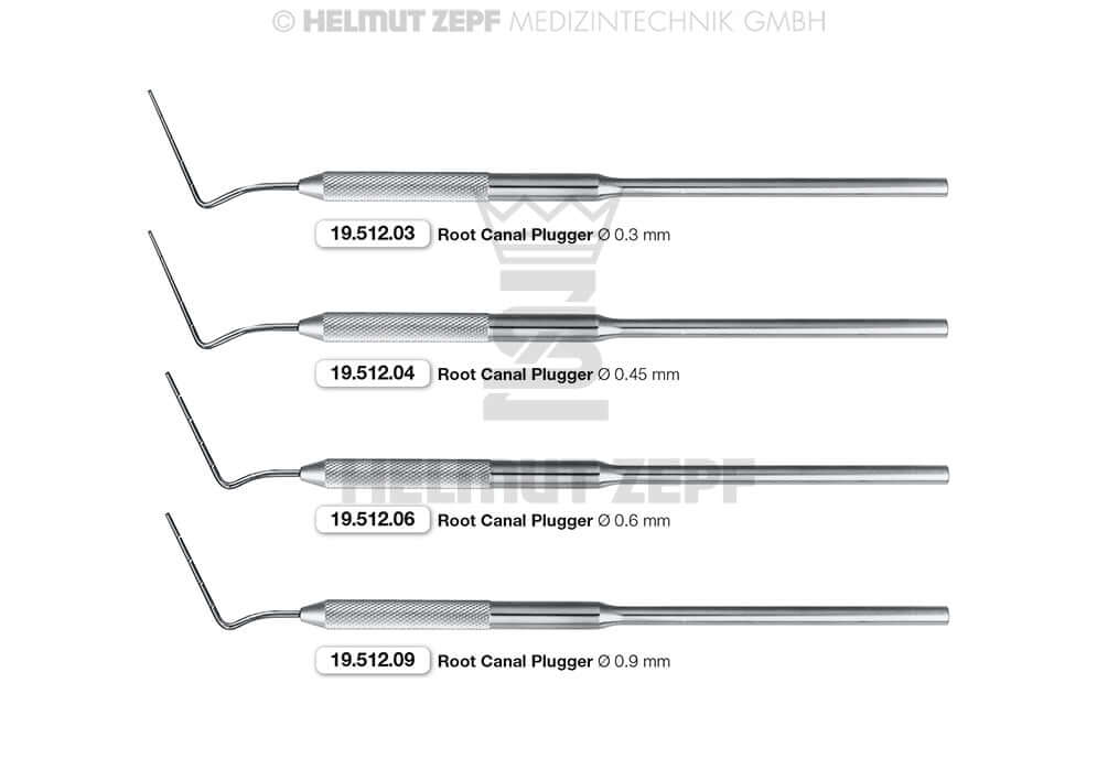 Helmut Zepf root canal plugger 0.6mm No. 19.512.06 endodontic instrument with 5/10/15/20mm graduation markings