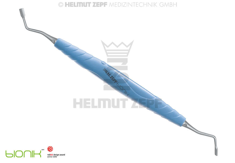 Augmentation Material Applicator Tips Turned 15° Oppositely 3.2mm Turquoise-Brightblue bIONIK Double-Ended Plugger Helmut Zepf