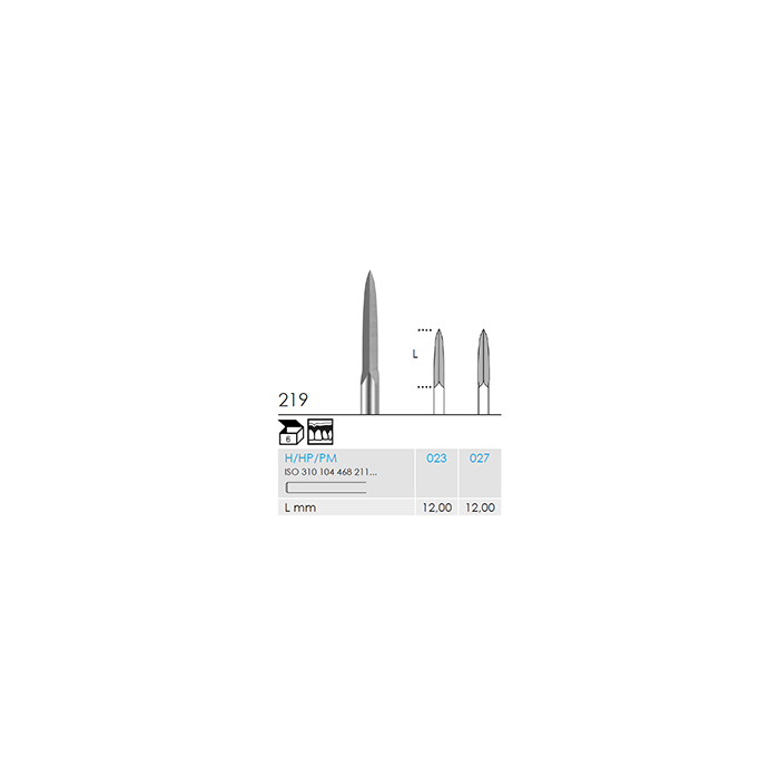 Busch 219 023 HP THREESQ BUR STEEL - (Pack of 6) Bur Made in Germany