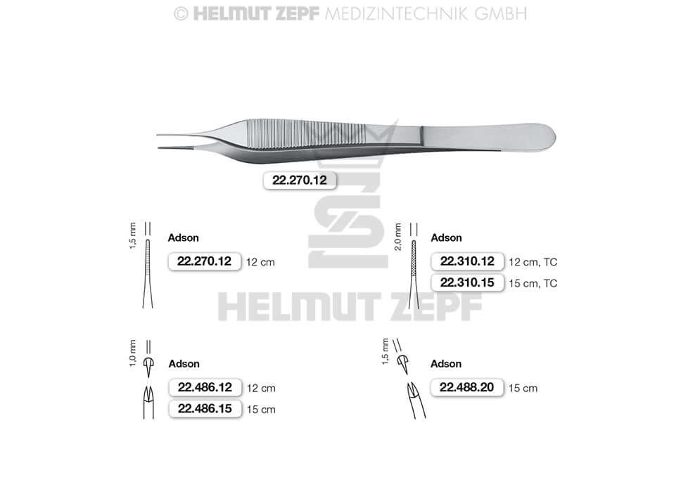 Adson dressing forceps 4-3/4 inch Helmut Zepf 22.270.12 dissecting forceps surgical instrument