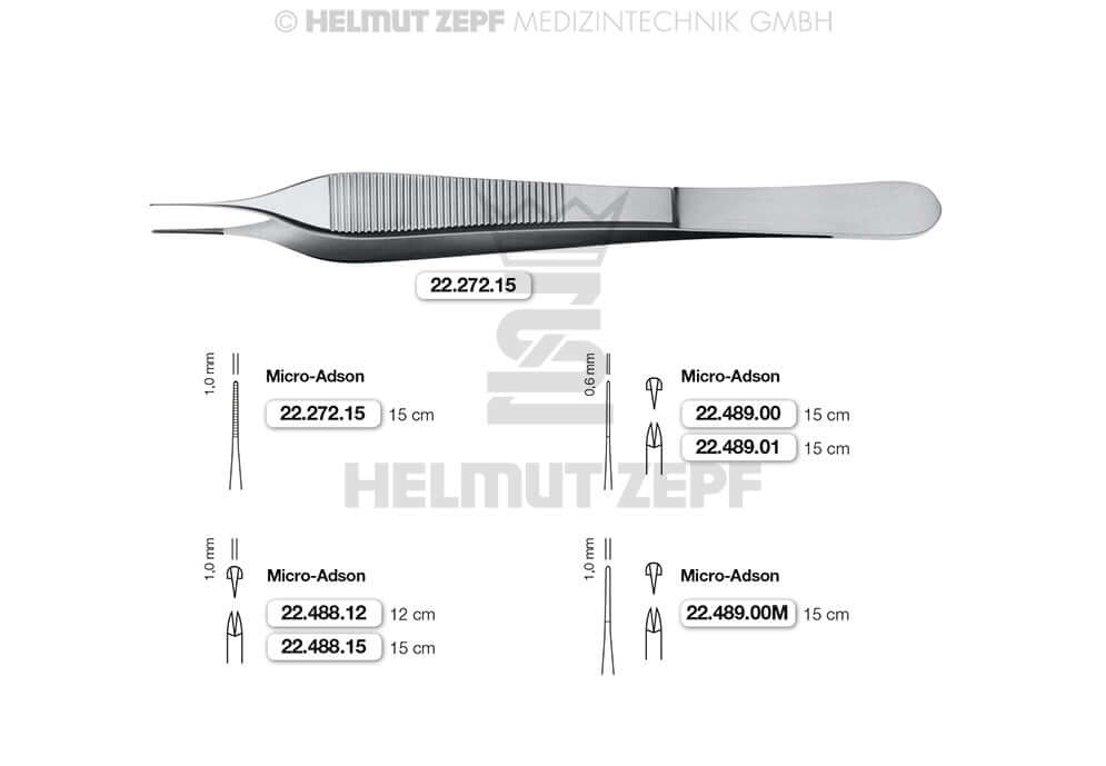 Helmut Zepf Micro Adson dressing forceps 15cm No.22.272.15 - Surgical dissecting instrument