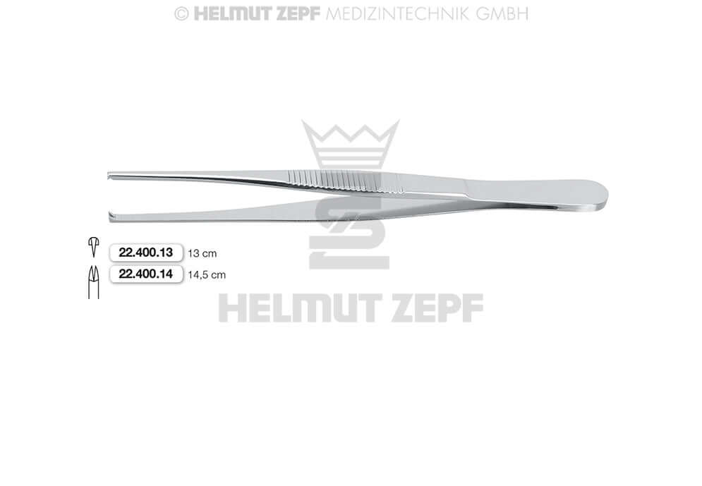 Helmut Zepf tissue forceps 1x2 teeth 5 inch No.22.400.13 stainless steel dental surgical instrument