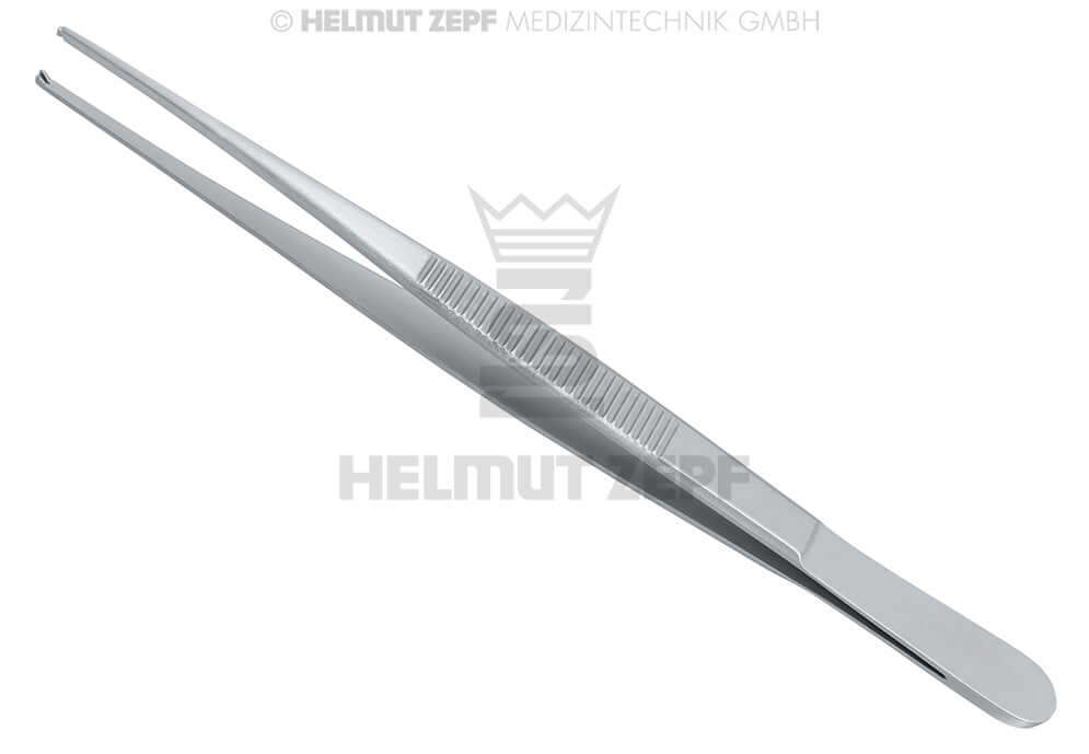 Helmut Zepf tissue forceps 1x2 teeth narrow 6-1/4 inch stainless steel dental instrument No. 22.408.16
