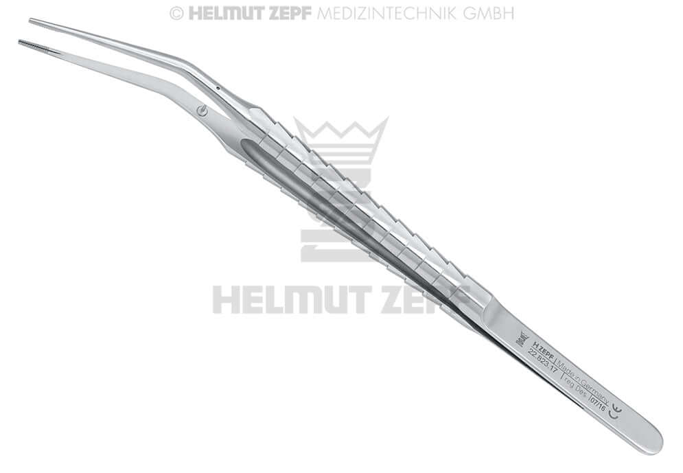 Cooley Forceps Micro 25° Curved Long Tips Retromolar Region Helmut Zepf No.22.823.17 Precision Dental Instrument