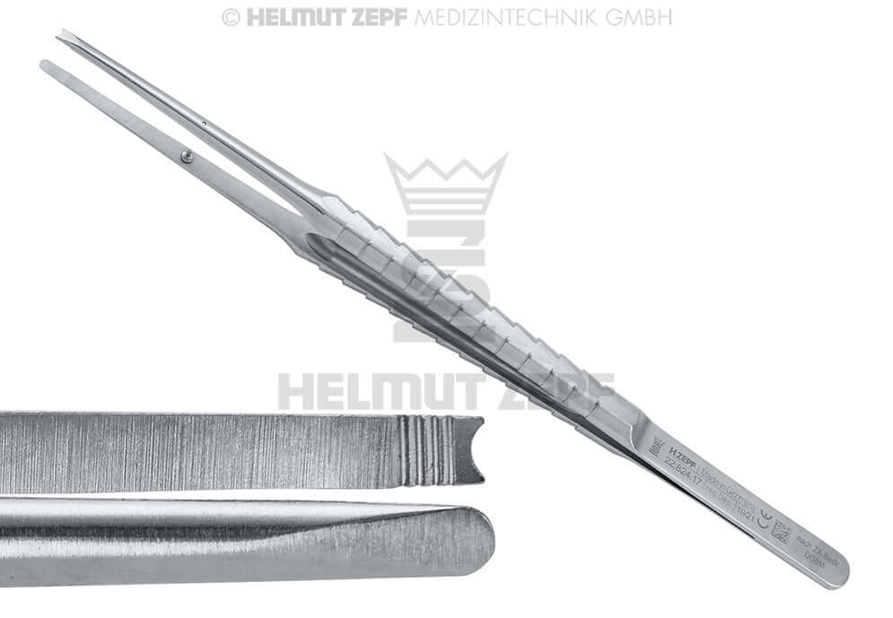 Helmut Zepf Atraumatic Tissue Forceps by Dr. Manfred Beck 17.5cm – Precise Dental Soft Tissue Instrument No. 22.824.17