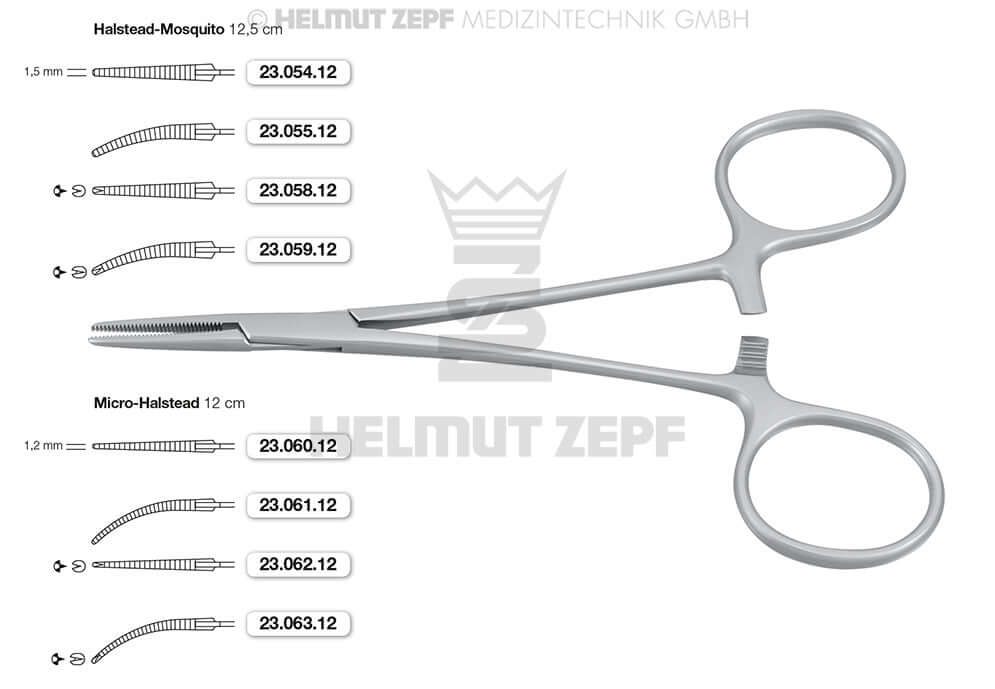 Mosquito Hemostatic Forceps Halstead Straight Serrated 12.5cm Helmut Zepf 23.054.12 Surgical Clamp