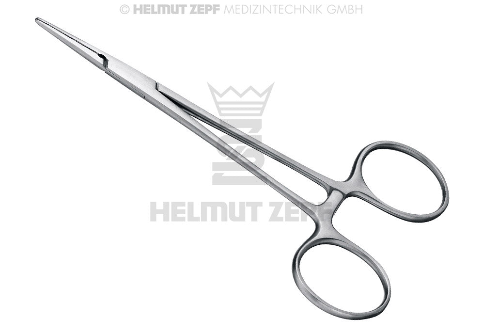 Mosquito Hemostatic Forceps Straight Serrated 12.5cm for Ligatures by Helmut Zepf No.23.054.12KFO