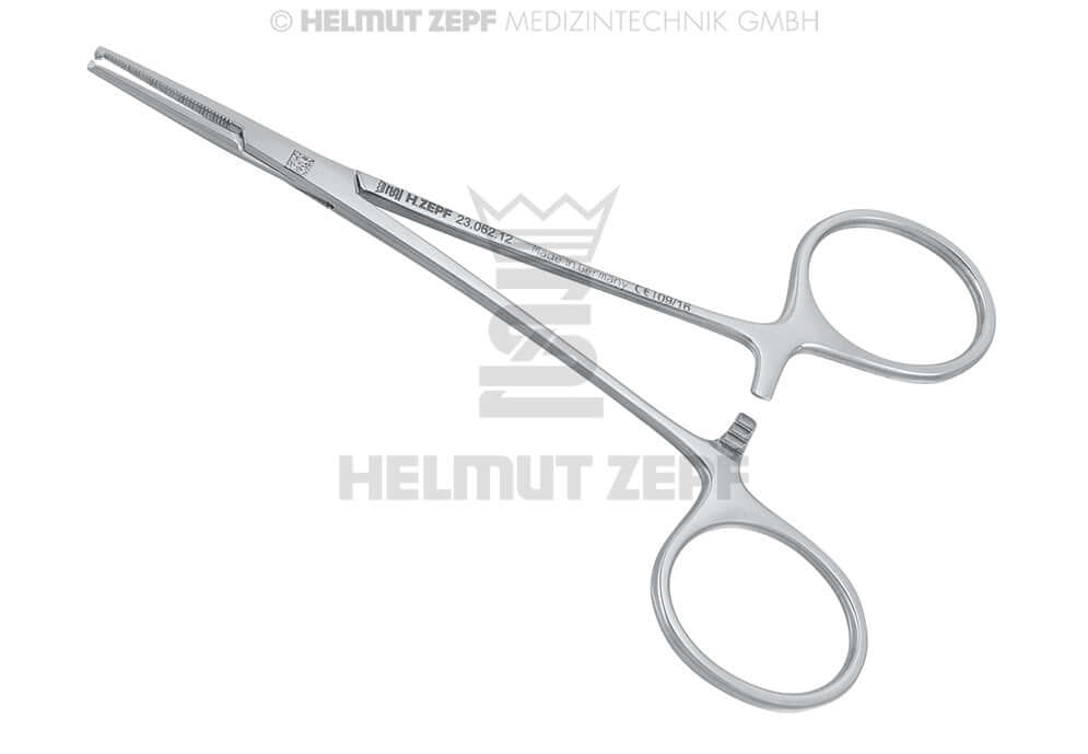 Micro-Halstead Hemostatic Forceps Straight 12cm 1x2 Teeth by Helmut Zepf No.23.062.12