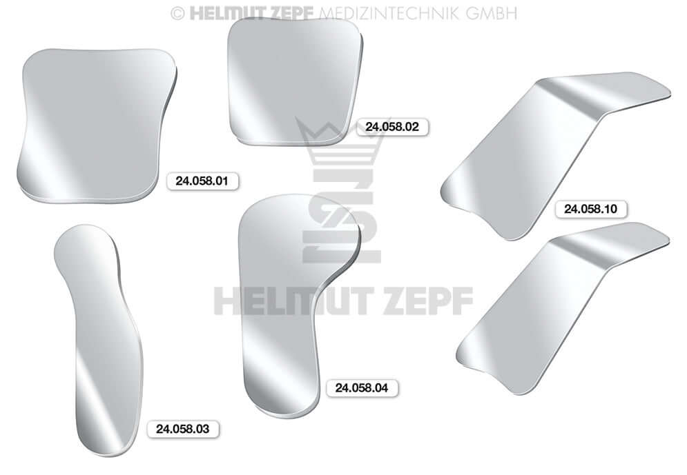 Polished Stainless Steel Mirrors for Intra Oral Photography by Helmut Zepf 24.058.10, Pair Large 6.8cm & Small 5.5cm