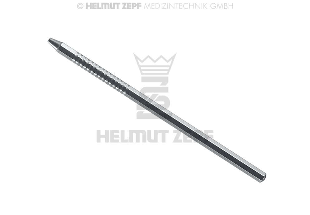 Handle for Dental Mirrors - Stainless Steel Solid Simple-Thread Mouth Mirror Handle by Helmut Zepf No. 24.080.01