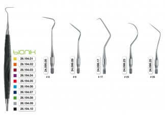 Dental Explorer Instrument Insert #8 Interchangeable M2.5 Thread by Helmut Zepf, Operative Explorer Insert Set