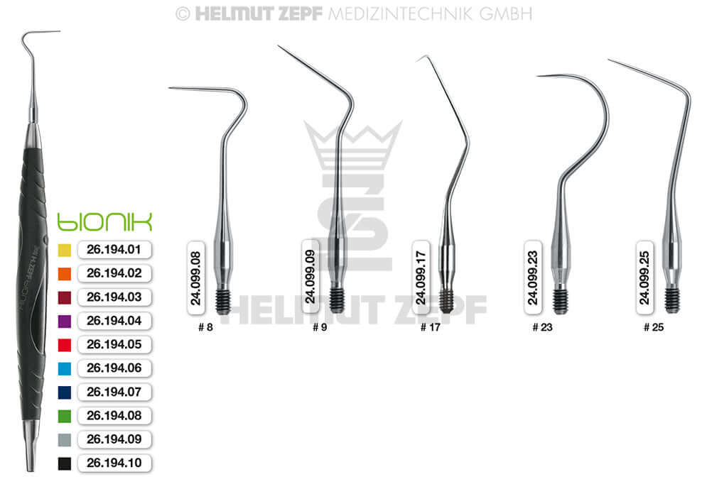 Dental Explorer Instrument Insert #17 Interchangeable M2.5 Thread by Helmut Zepf No. 24.099.17 Operative Explorer