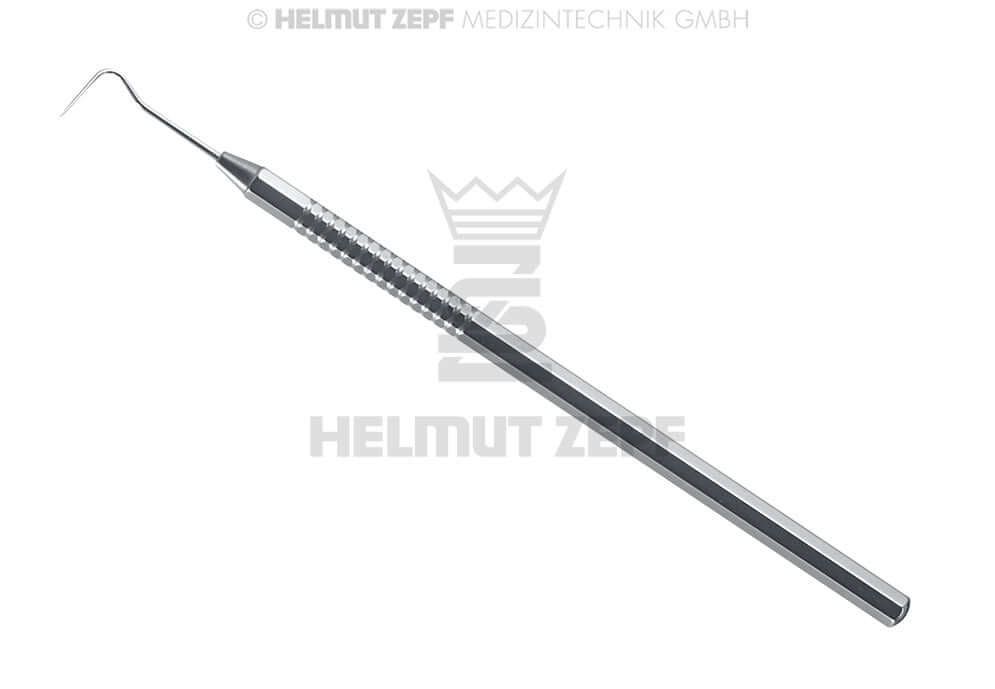 Single Ended Dental Explorer Instrument #8 Octagonal Handle Stainless Steel by Helmut Zepf No. 24.101.08