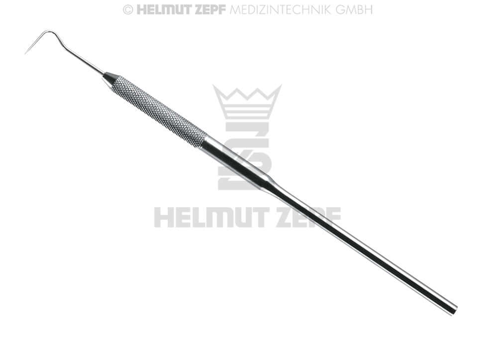 Single Ended Dental Explorer Instrument #8 Stainless Steel Round Handle by Helmut Zepf No. 24.102.08