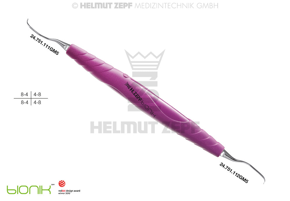 Gracey Curette GRA 11/12 M5 Deep Scaling for Premolars/Molars with Signal Purple ZEPF-bIONIK Handle
