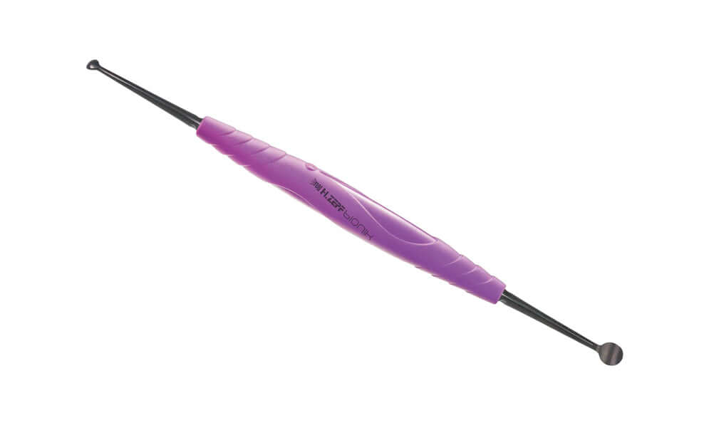 Molt Curette CM2/CM4 3.5mm/7.0mm Combination, ZEPF-bIONIK Purple Handle, Onyx Coating by Helmut Zepf