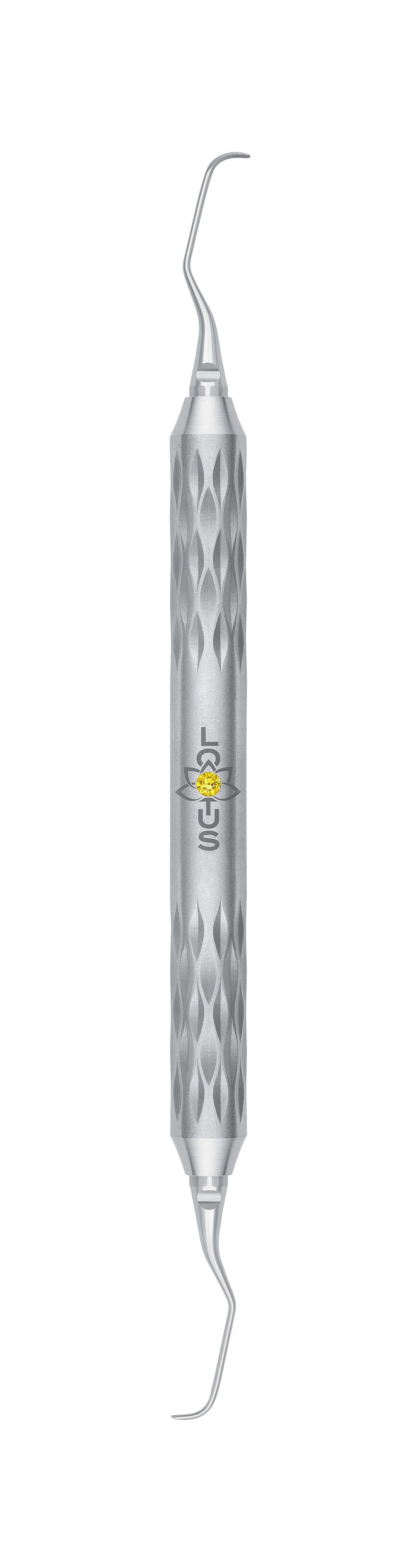 LOTUS Gracey Curette 5/6 Yellow Crystal by Helmut Zepf – Ergonomic Dental Scaling Instrument for Precision Care