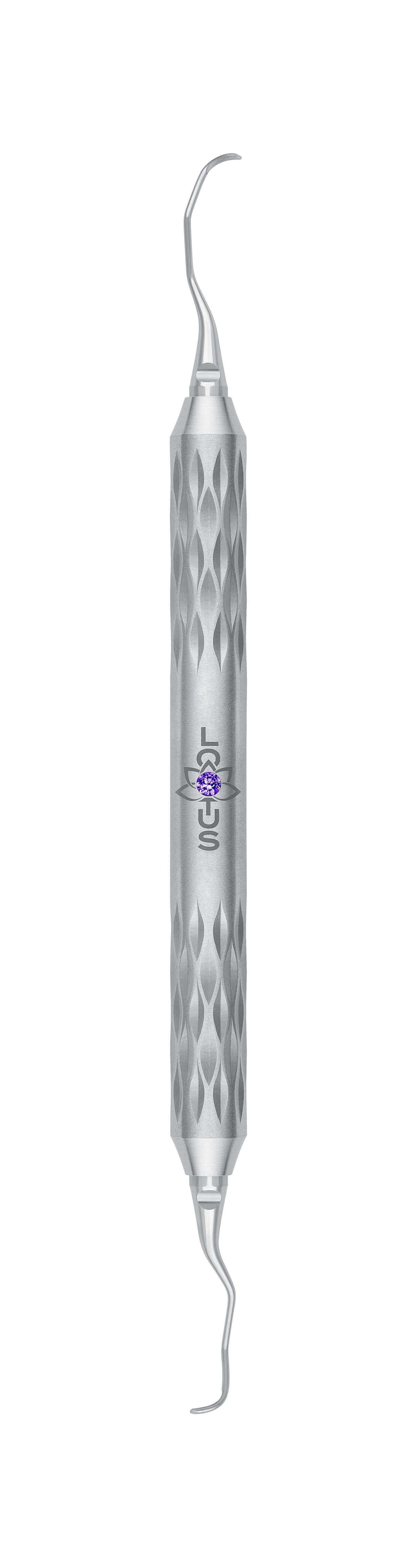 LOTUS Gracey Curette 15/16 Purple Crystal by Helmut Zepf – ergonomic periodontal scaling & root planing instrument