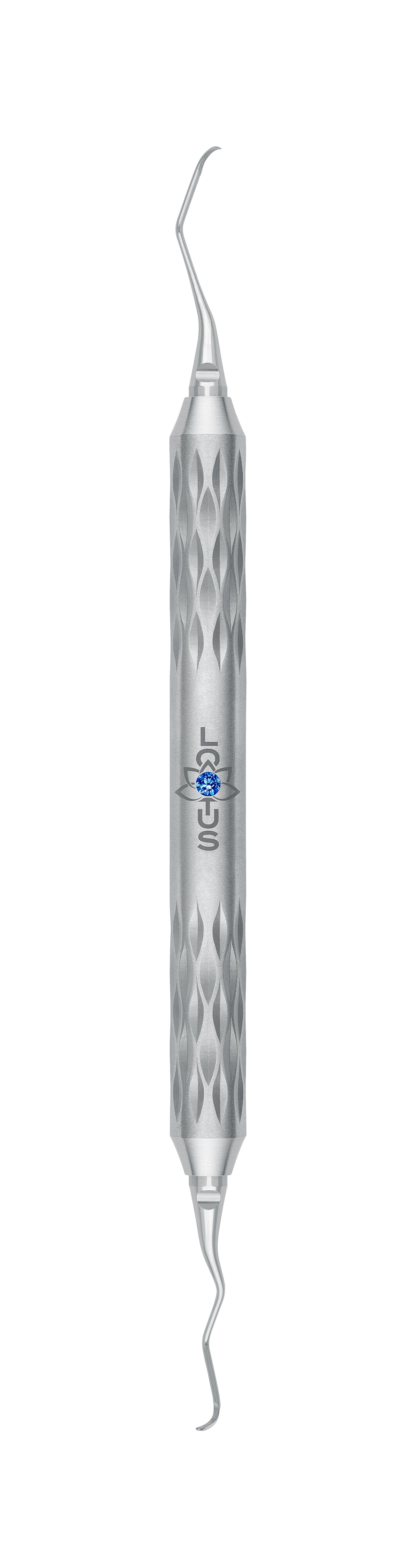 LOTUS Gracey Curette 13/14 M5 Deep Scaling Blue Crystal dental instrument by Helmut Zepf for anterior teeth scaling