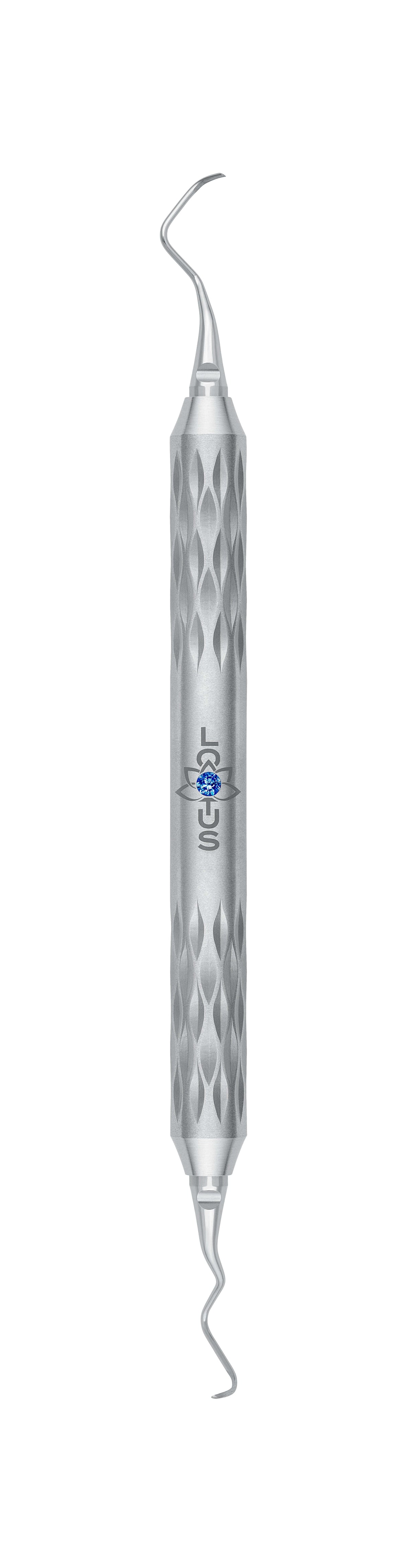 LOTUS Gracey Curette 17/18 Blue Crystal by Helmut Zepf – Ergonomic Periodontal Instrument for Posterior Teeth