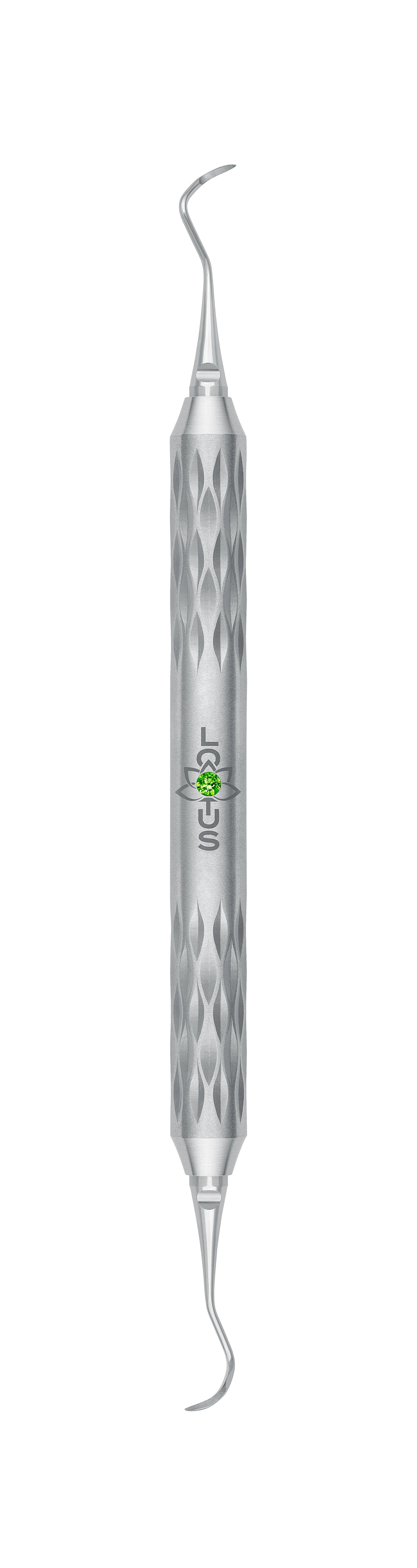 LOTUS Sickle Scaler 204S Green Crystal Curette by Helmut Zepf for precise anterior teeth scaling