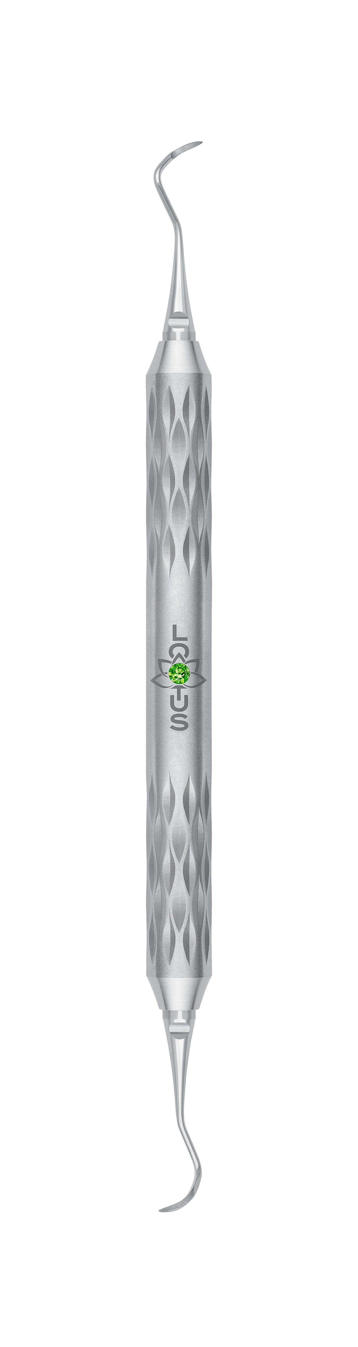 LOTUS Sickle Scaler Curette 204S Green Crystal Helmut Zepf Gracey 1/2 periodontal instrument anterior teeth precision