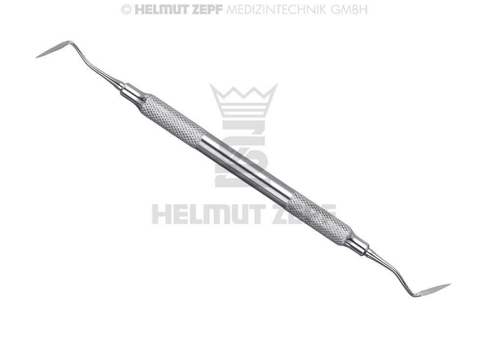 Goldman-Fox gingivectomy knife #GF11 by Helmut Zepf, double-ended periodontic surgical instrument No. 24.437.04