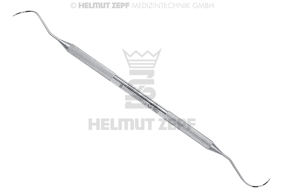 Furcation Probe by Nabers P2N, Double-Ended, 3-6-9-12mm Graduation, Round Handle, Helmut Zepf 24.453.15