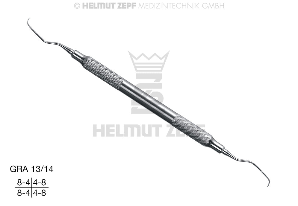 Gracey Curette GRA 13/14 for Distal Premolars & Molars, Hollow Stainless Steel Handle | Helmut Zepf 24.551.13