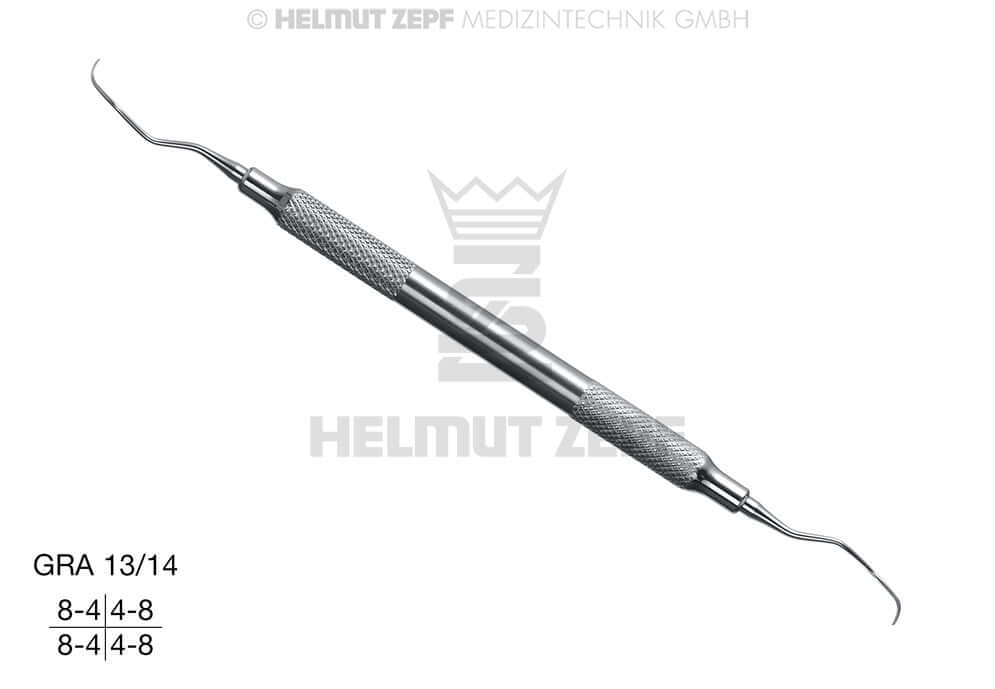 Gracey Curette GRA 13/14 for Distal Premolars & Molars, Hollow Stainless Steel Handle | Helmut Zepf 24.551.13