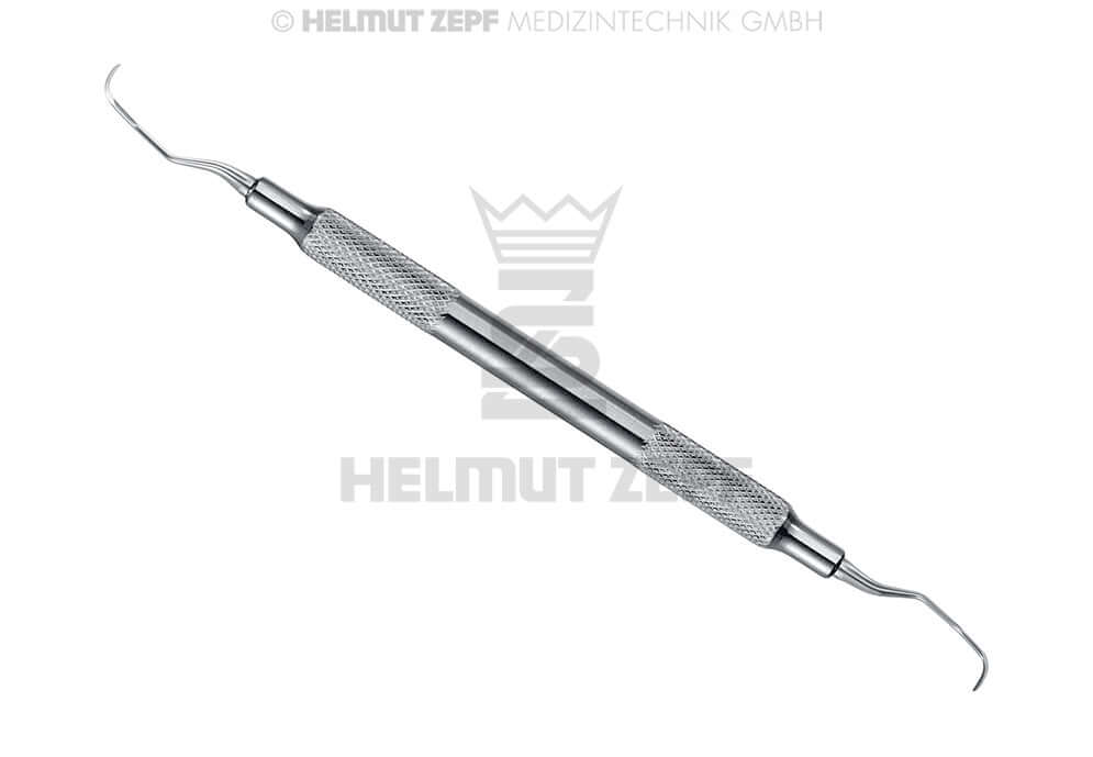 Langer Universal Curette #1/2 for Lower Molars & Premolars, Hollow Stainless Steel Handle by Helmut Zepf