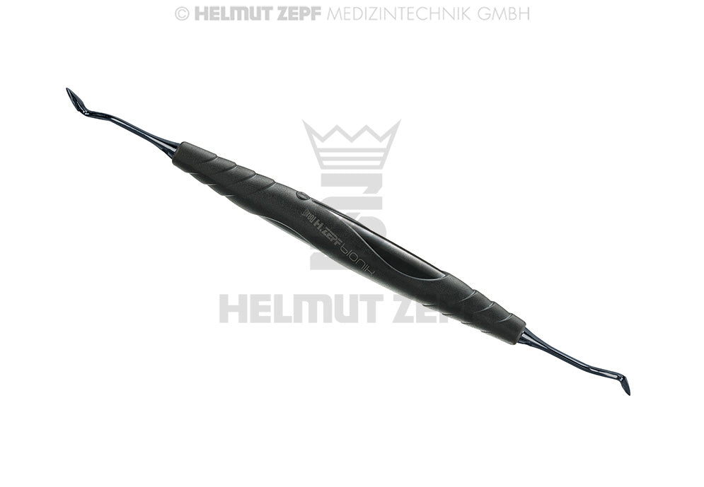 Helmut Zepf Attin Compo dental composite removal knife instrument #1 with bIONIK handle and NANOPAL coating for buccal and lingual surfaces