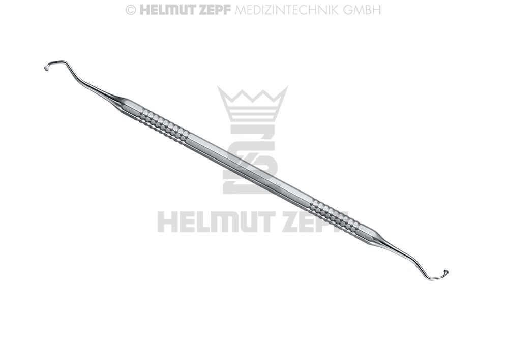 Gillet excavator double-ended stainless steel dental instrument #245 Ø2.0mm by Helmut Zepf No.24.711.45