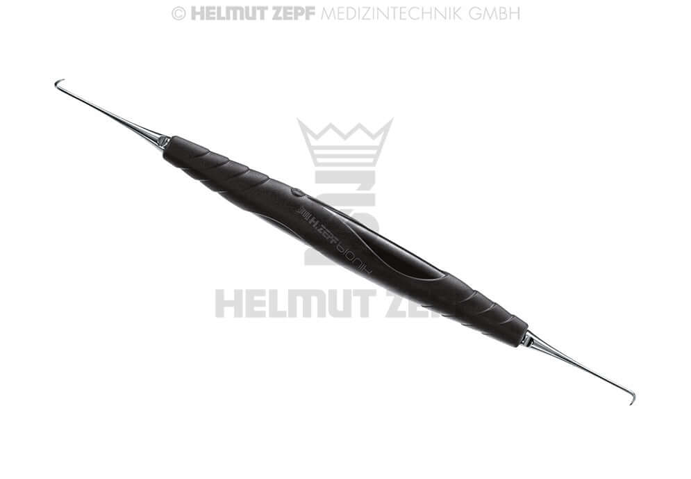 Periodontal Scaler Double-Ended 45°/90° by Helmut Zepf No. 24.725.07 with fine tips for root apex access
