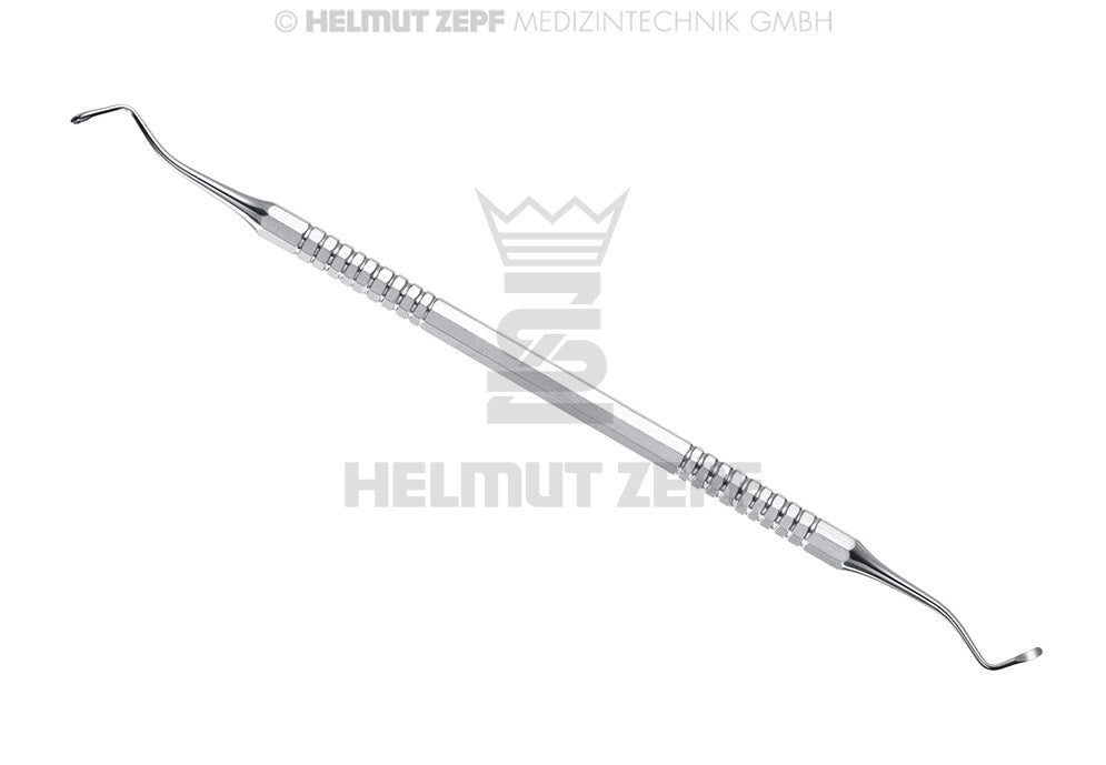 Helmut Zepf White #18 1.5mm double-ended dental excavator stainless steel handle, No. 24.733.18
